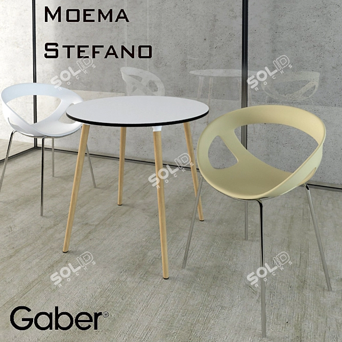 GABER Stefano + Moema: Versatile Italian Chair Set 3D model image 2