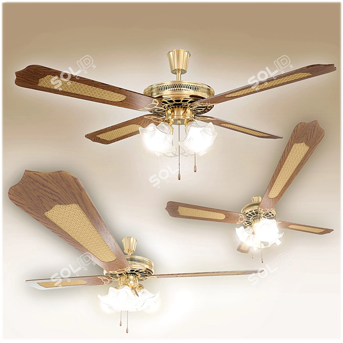 Imperia Energy-Saving Fan Chandelier 3D model image 1