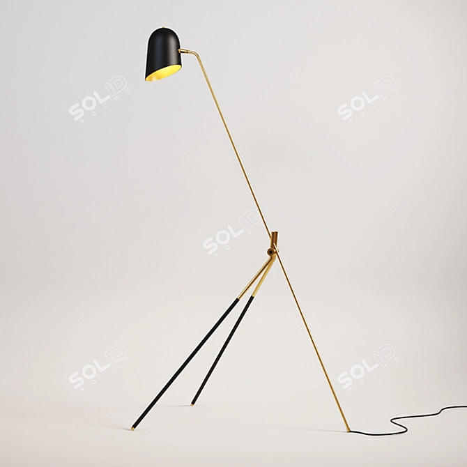 Elegant Sol Floor Lamp - 65Lx84.5Wx155.5H 3D model image 1