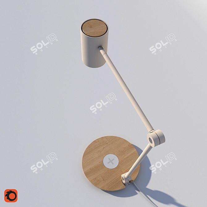 Wireless Charging Table Lamp: RIGGAD 3D model image 2