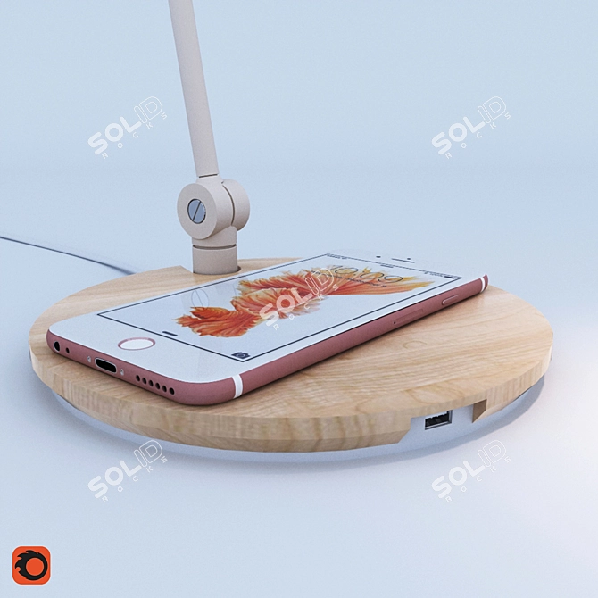 Wireless Charging Table Lamp: RIGGAD 3D model image 3