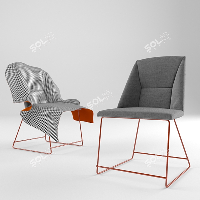 Compact Modern Armchair 3D model image 1