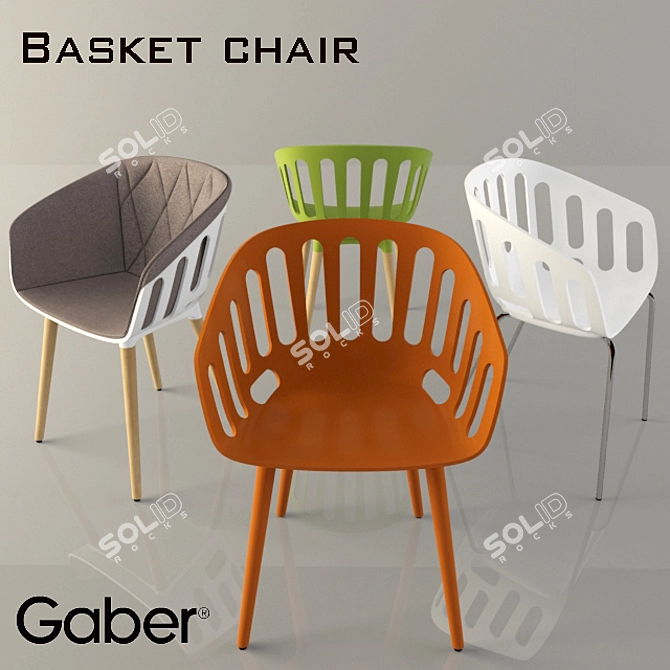 GABER Basket Chair: Italian Elegance for Comfort 3D model image 2