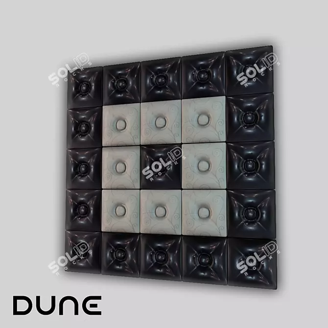 Elegant Noir Capitone Mosaic 3D model image 1