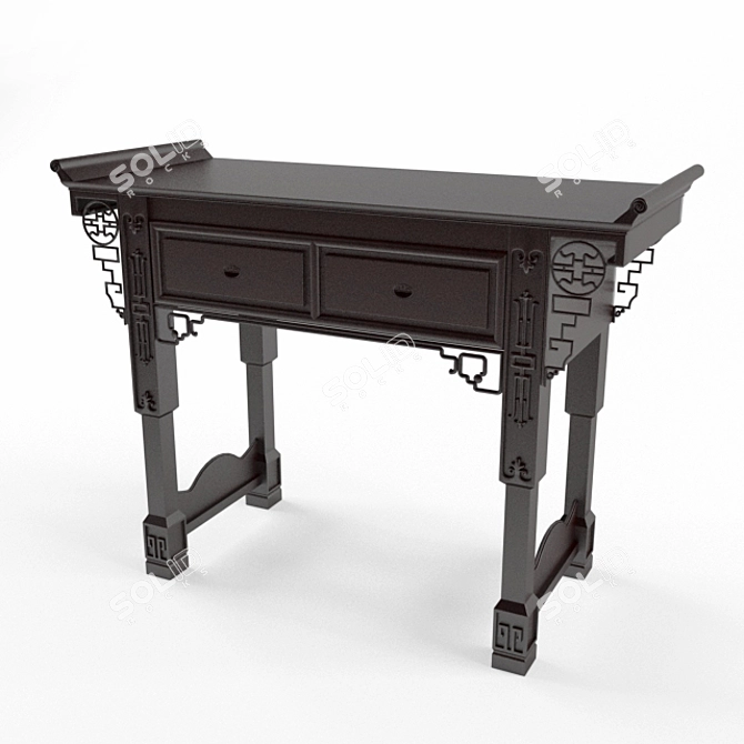 Oriental Style Table: Exquisite Design 3D model image 1