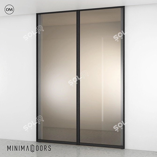 Minimal Glass Sliding Walls 3D model image 1