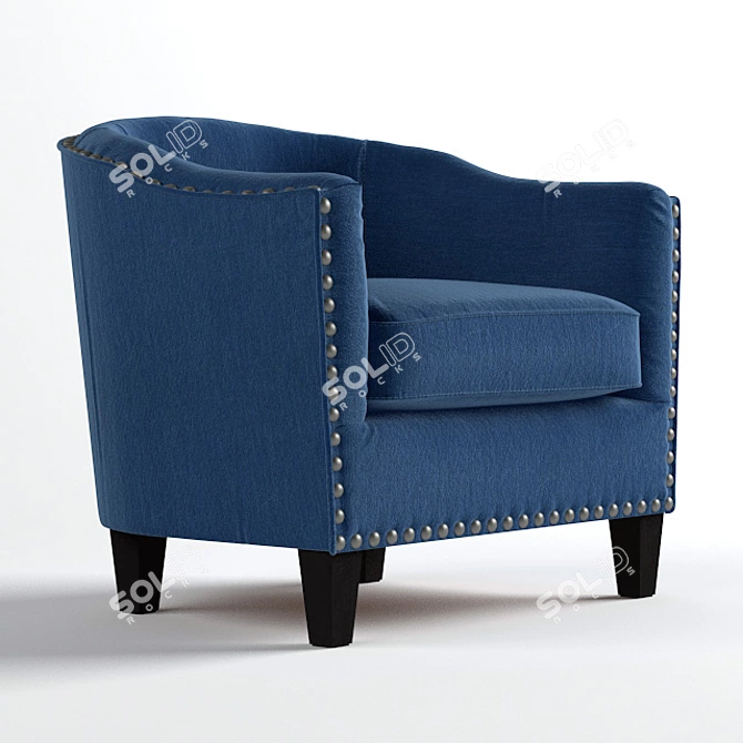 Harlow Upholstered Armchair by RotteryBarn 3D model image 1