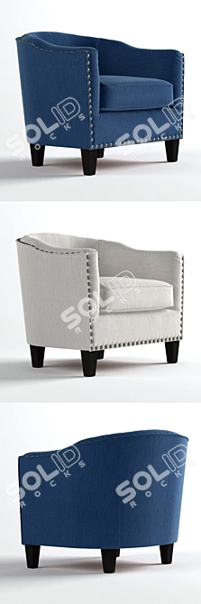 Harlow Upholstered Armchair by RotteryBarn 3D model image 2