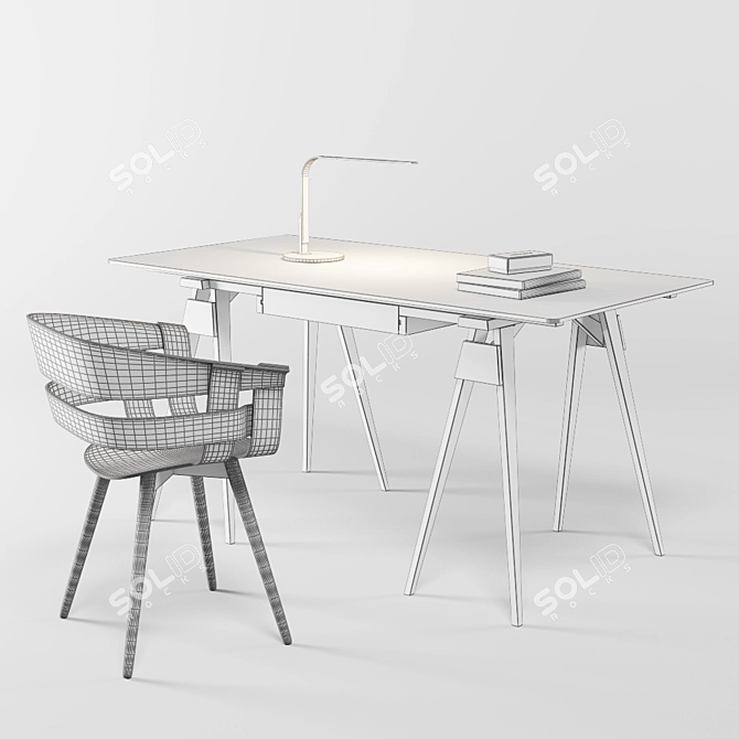 Modern Scandinavian Dining Set 3D model image 3