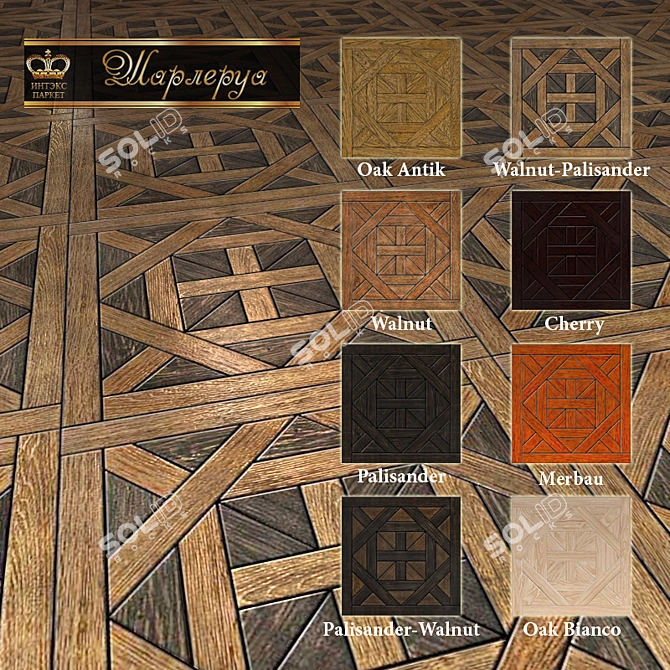 Parquet Shield Charleroi: 8 Stunning Colors 3D model image 1
