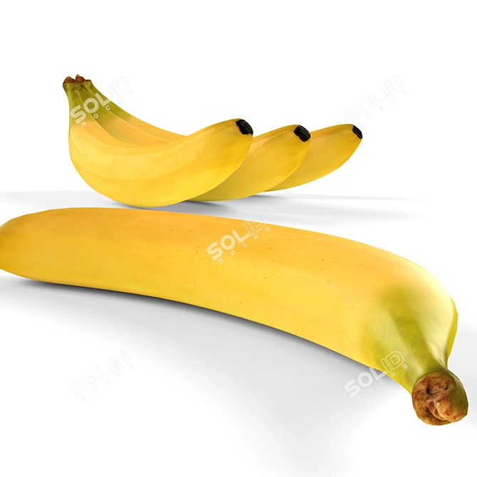 3D Low-Poly Banana Sculpture 3D model image 1