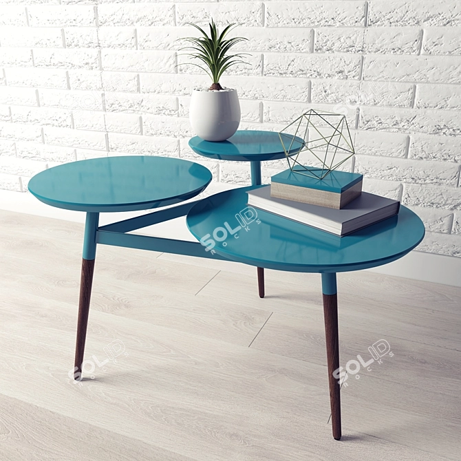 Elegant Clover Coffee Table 3D model image 1