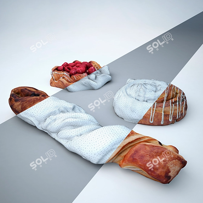 Delicious Bakery Treats 3D model image 2