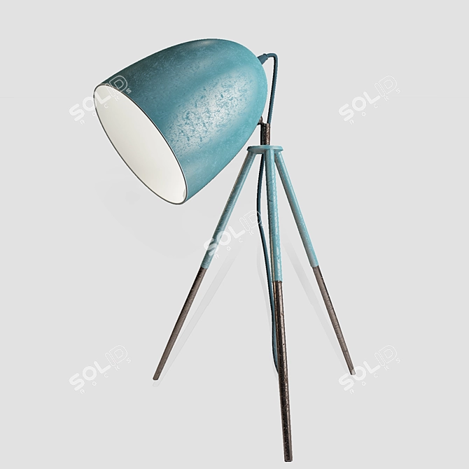 EGLO 74538 Pendant Light - Brass & Blue Steel 3D model image 1