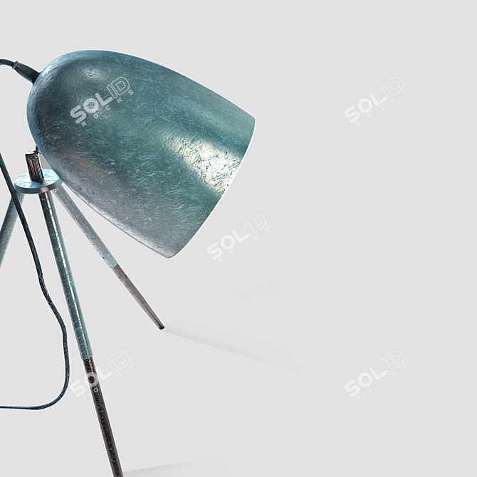 EGLO 74538 Pendant Light - Brass & Blue Steel 3D model image 2