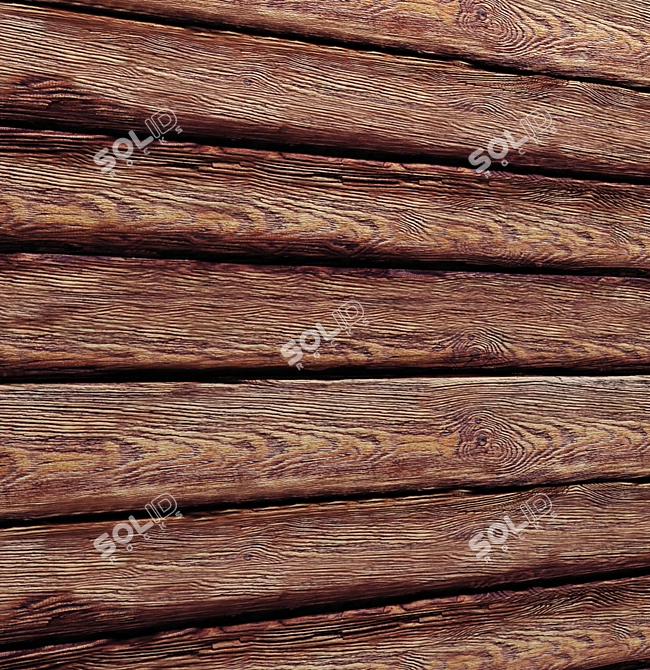 Rustic Wood Panel Boards 3D model image 3