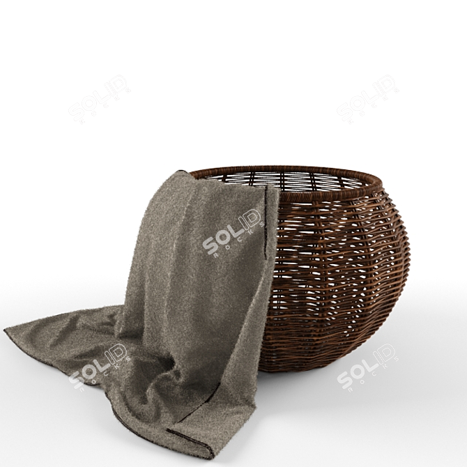 Elegant Wicker Basket for Décor 3D model image 1