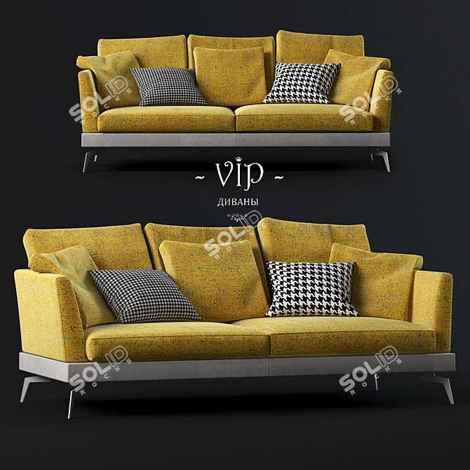 Skyline Modern Composite 2-Seater Sofa 3D model image 1