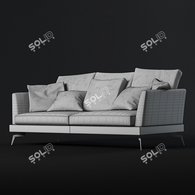 Skyline Modern Composite 2-Seater Sofa 3D model image 3