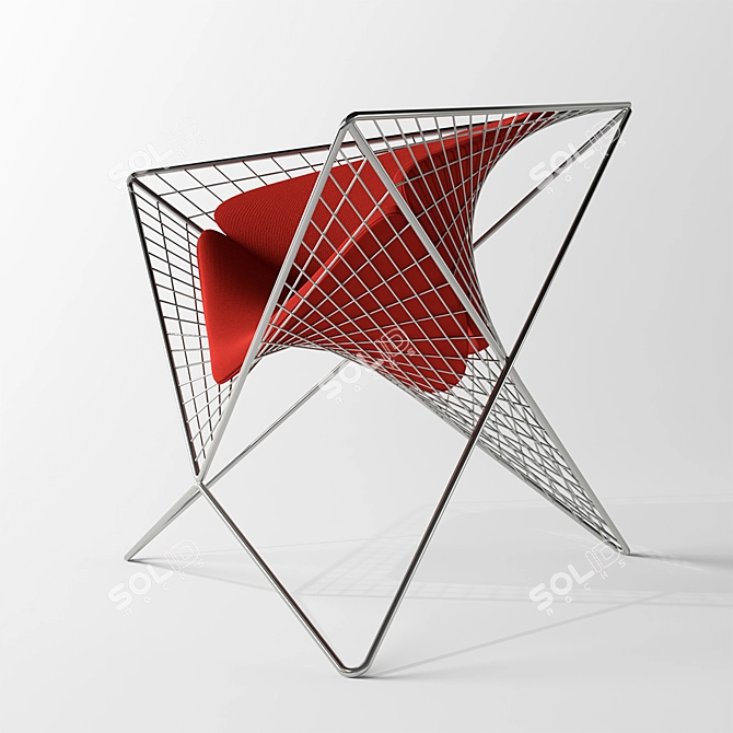 Sleek Stainless Steel Parabola Chair 3D model image 2