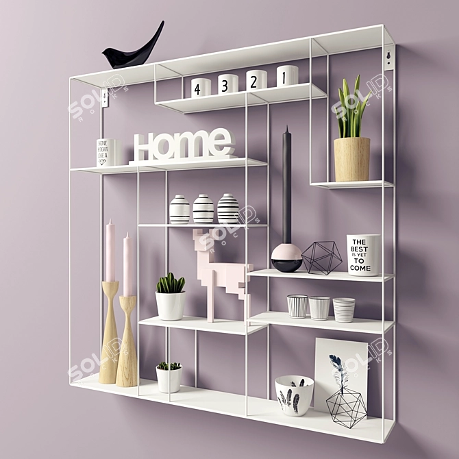 Labyrint Metal Shelf: Sleek & Stylish 3D model image 3