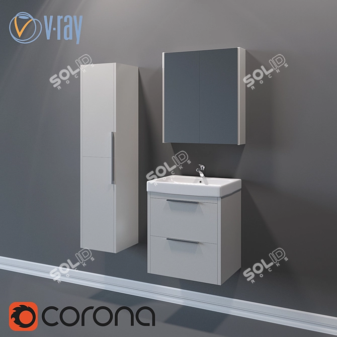 Luxury Bathroom Set with Dreja Enzo and Q 70 3D model image 1