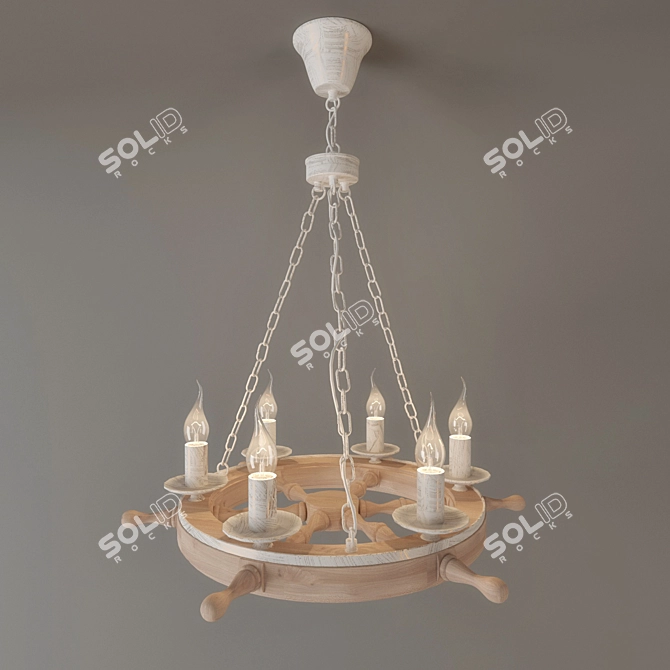 Maytoni Wood and Metal Chandelier 3D model image 1