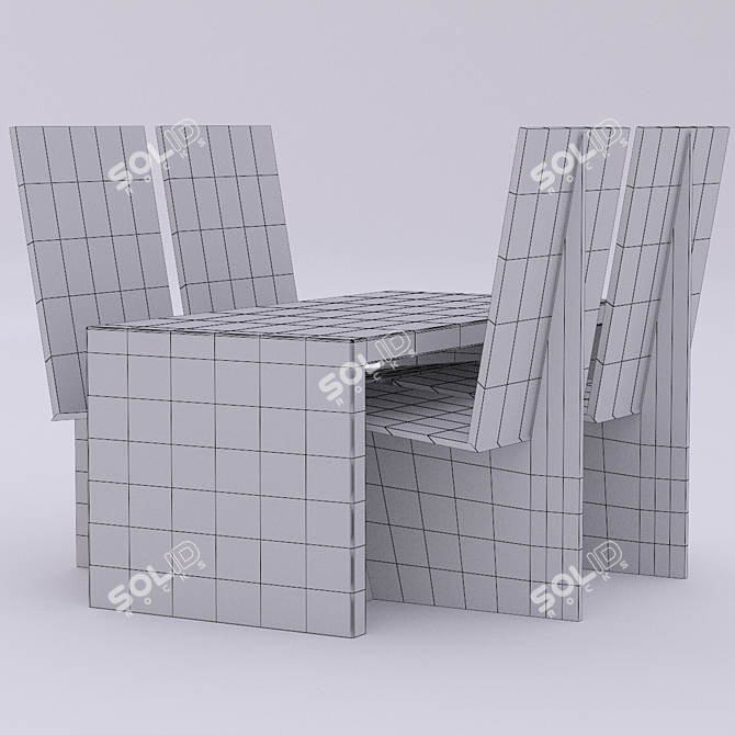 Archpole Table and Chairs Set 3D model image 3
