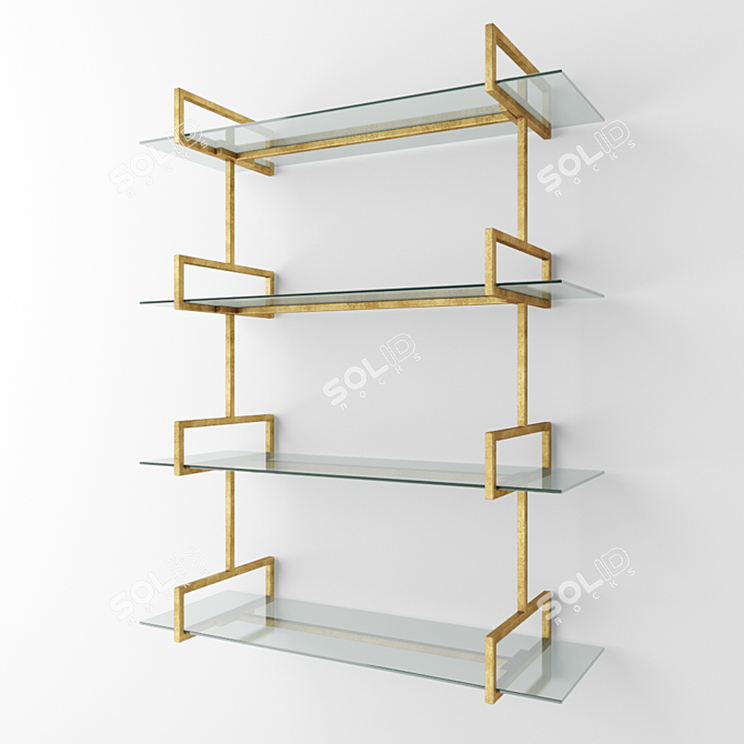  Auley Wall Shelf: Unique Glass and Metal Design 3D model image 1