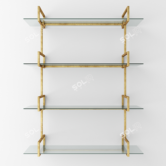  Auley Wall Shelf: Unique Glass and Metal Design 3D model image 3