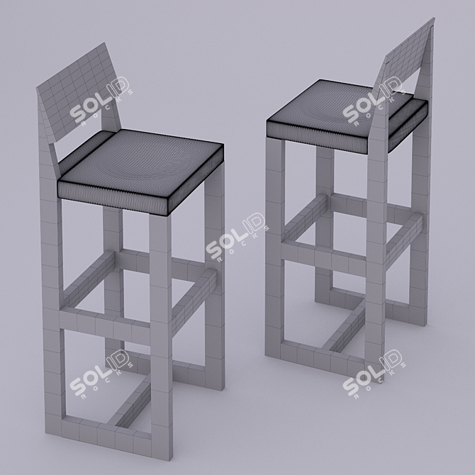 Modern Archpole Table & Bar Stools 3D model image 3