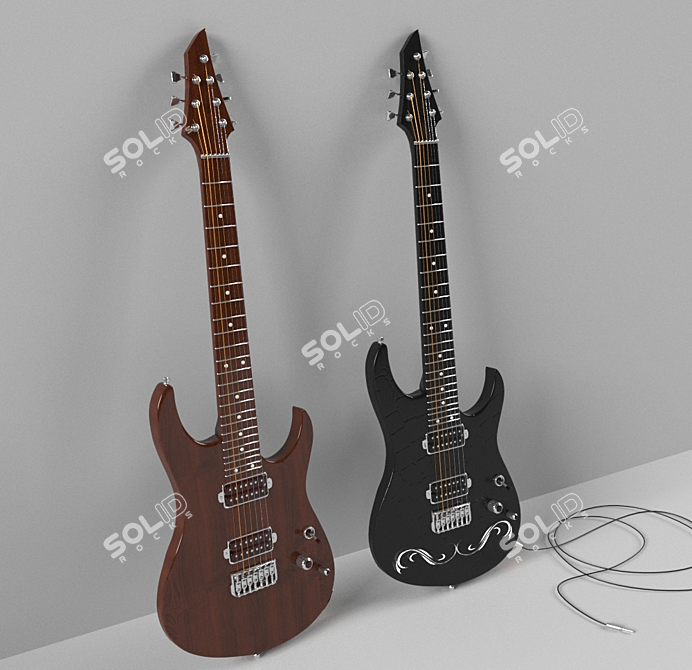 Title: Shamray Dinky Replica Guitar 3D model image 2