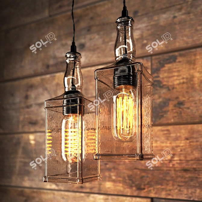 Bottle Chandelier: Choose from 2 Unique Designs 3D model image 3