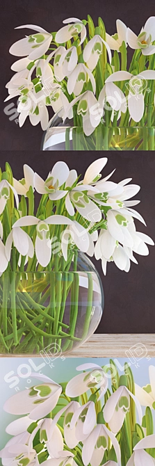 Winter Blooms in Vase 3D model image 2