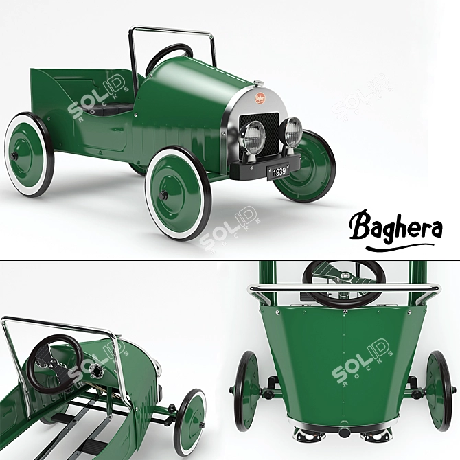 Vintage Pedal Car: 1930's Inspired 3D model image 1