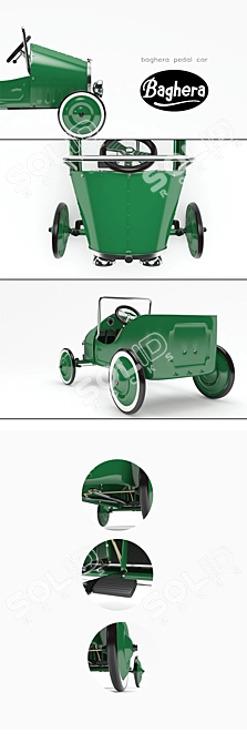 Vintage Pedal Car: 1930's Inspired 3D model image 2