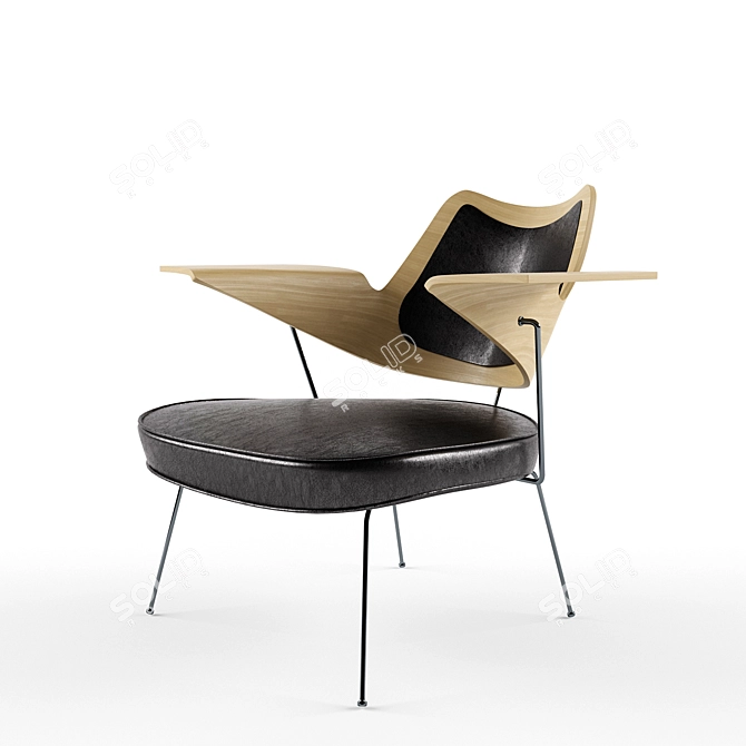 Elegant Robin Day 658 Chair 3D model image 1