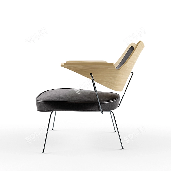 Elegant Robin Day 658 Chair 3D model image 2