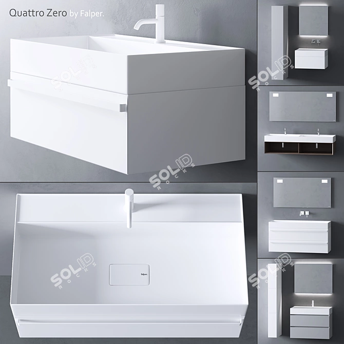 Quattro Zero Vanity - Sleek and Contemporary 3D model image 1