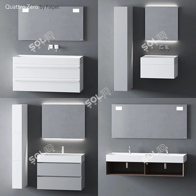 Quattro Zero Vanity - Sleek and Contemporary 3D model image 2