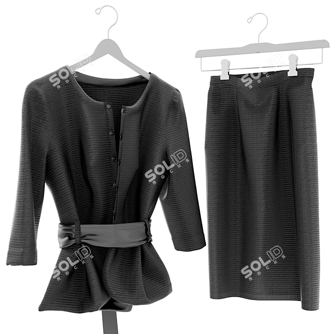 Elegant Hanger for Women's Suit 3D model image 1