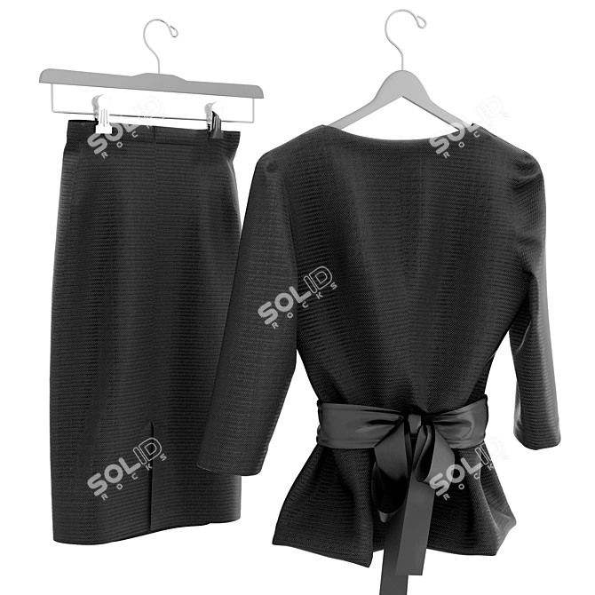 Elegant Hanger for Women's Suit 3D model image 2