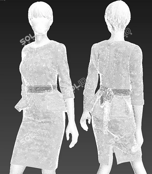 Classic Female Mannequin: 3D Model Kit 3D model image 2