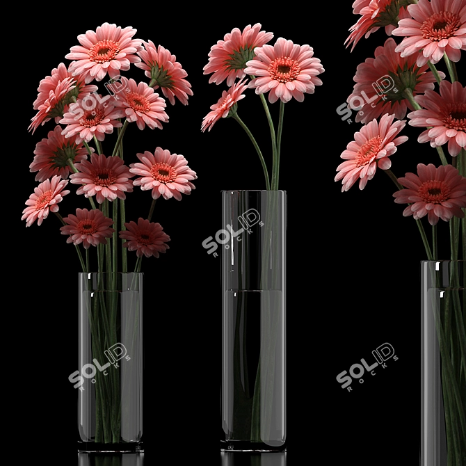 Vibrant Gerbera Bouquet 3D model image 1