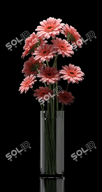 Vibrant Gerbera Bouquet 3D model image 3