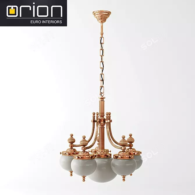 Orion Copper Blend 6-Light Chandelier 3D model image 1