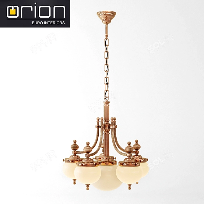 Orion Copper Blend 6-Light Chandelier 3D model image 2