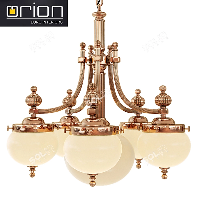 Orion Copper Blend 6-Light Chandelier 3D model image 3