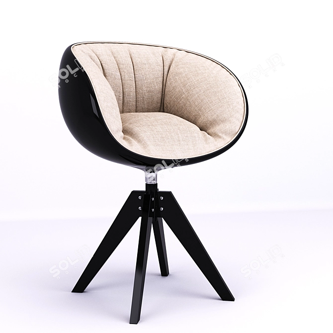 Sleek White Chair 3D model image 2