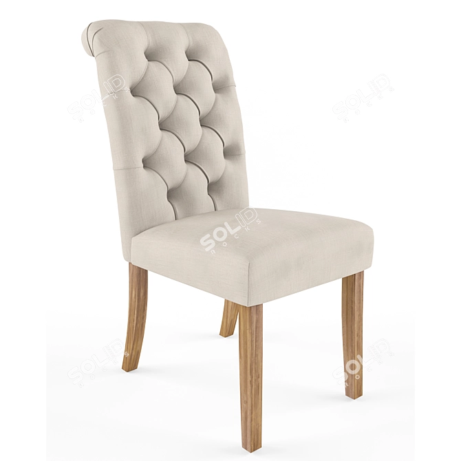 Button Tufted Parsons Chairs 3D model image 1